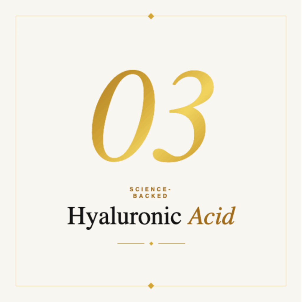 Water droplets representing hyaluronic acid hydration